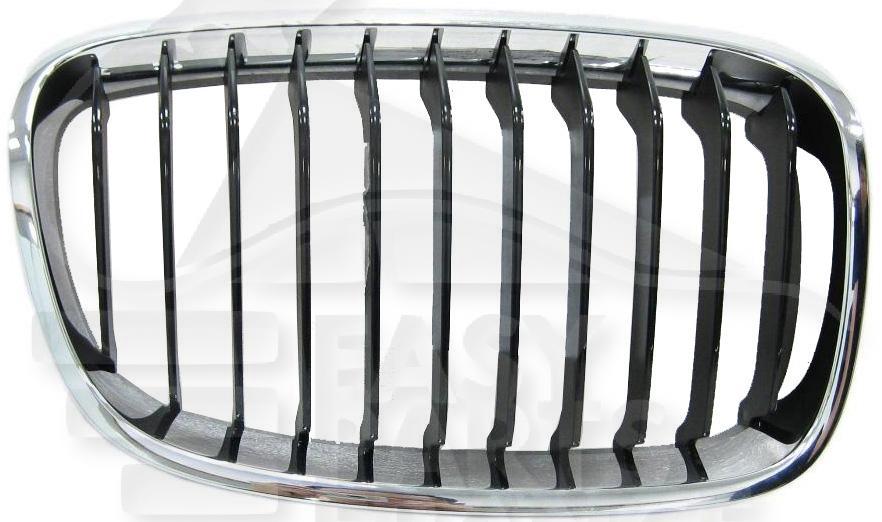 GRILLE DE CALANDRE D CHROMEE - NOIRE - CHROMEE M/BASIS Pour BMW S1 F 20 - BM013 09/11→01/15