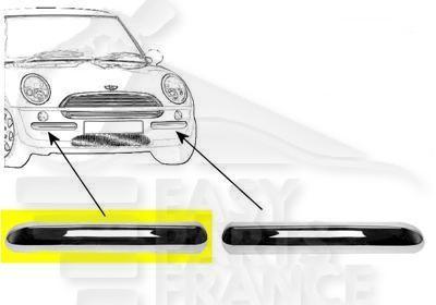 MOULURE CHROMEE DE PC AVD Pour MINI MINI R50/R53 - MN020 04/01→06/04