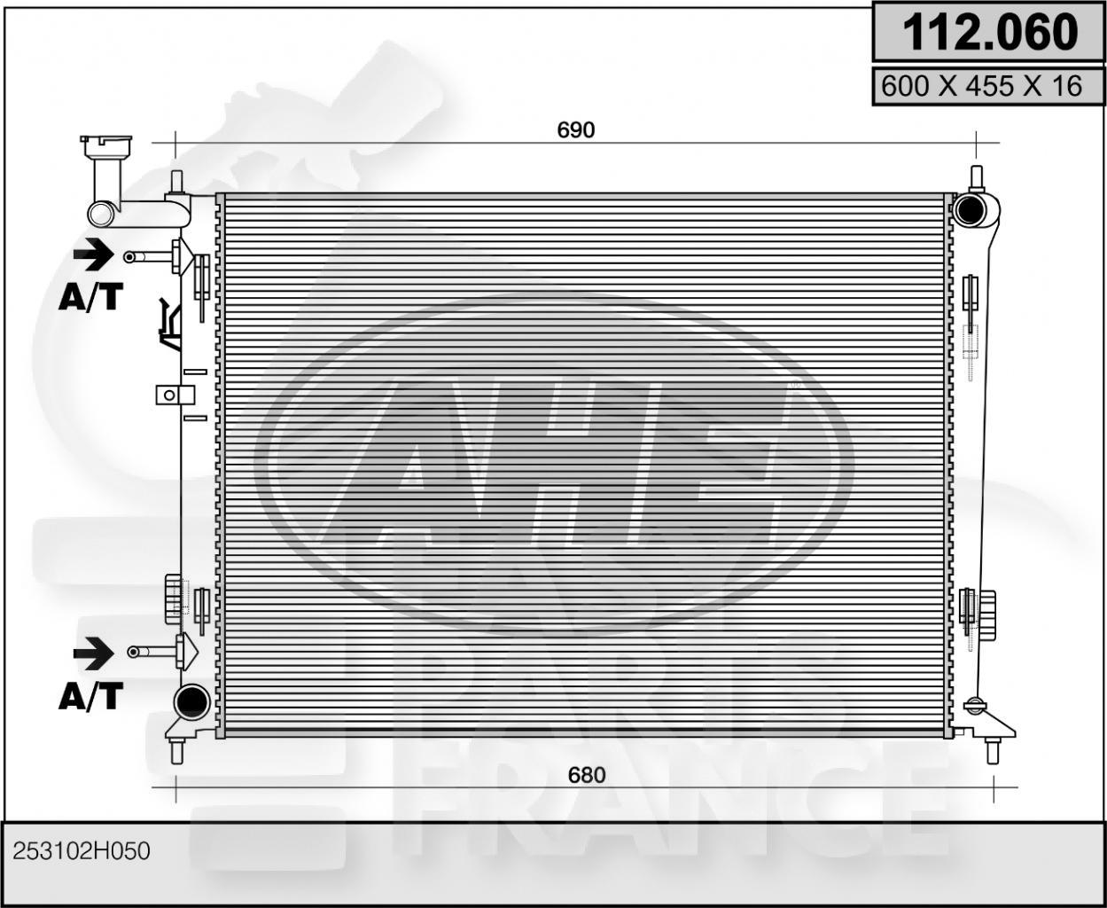 RADIA 30 ESS +/- CLIM BA 600 x 455 x 16 Pour HYUNDAI I-30 - HY251 07/10→04/12