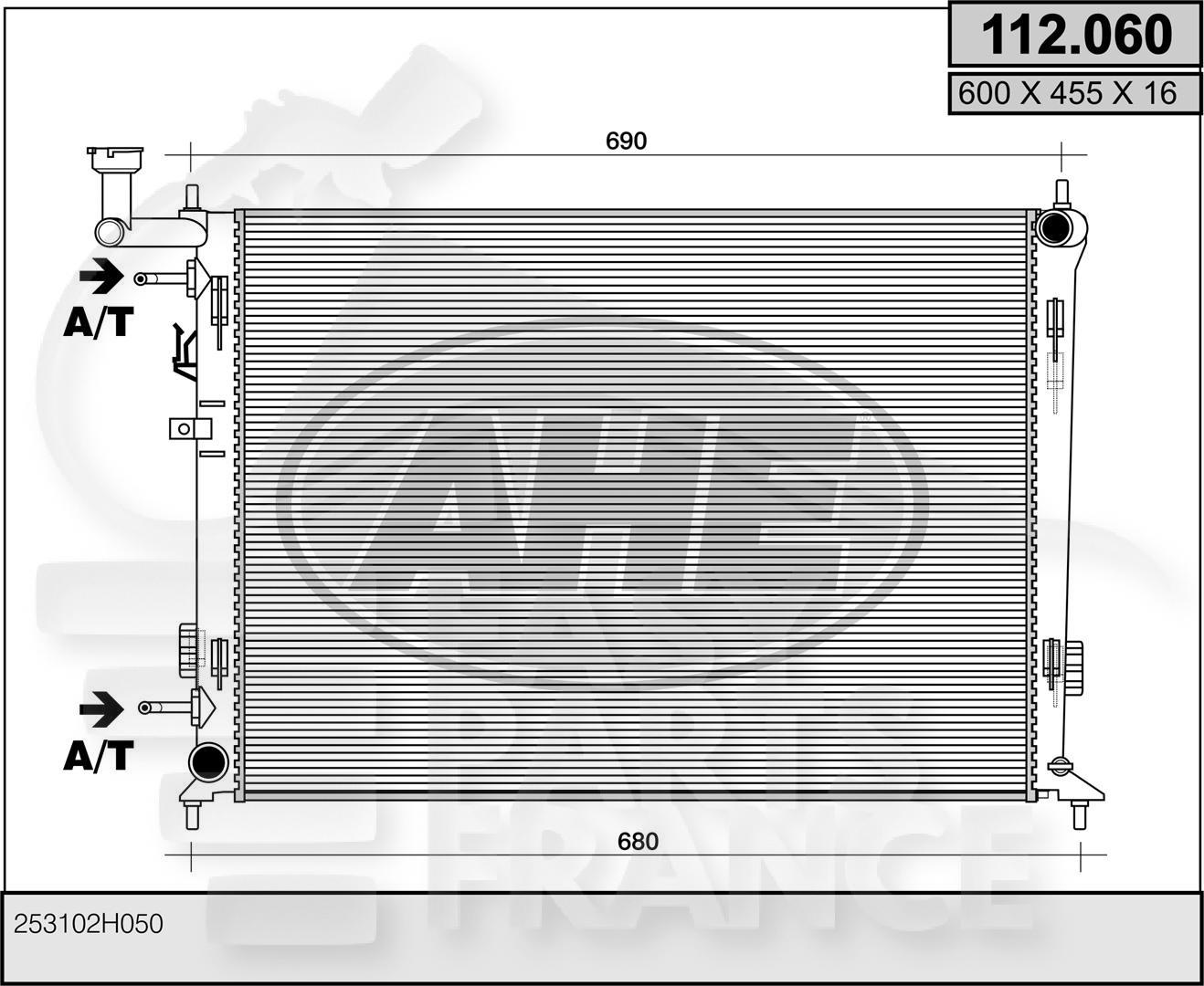 RADIA 30 ESS +/- CLIM BA 600 x 455 x 16 Pour HYUNDAI I-30 - HY251 07/10→04/12