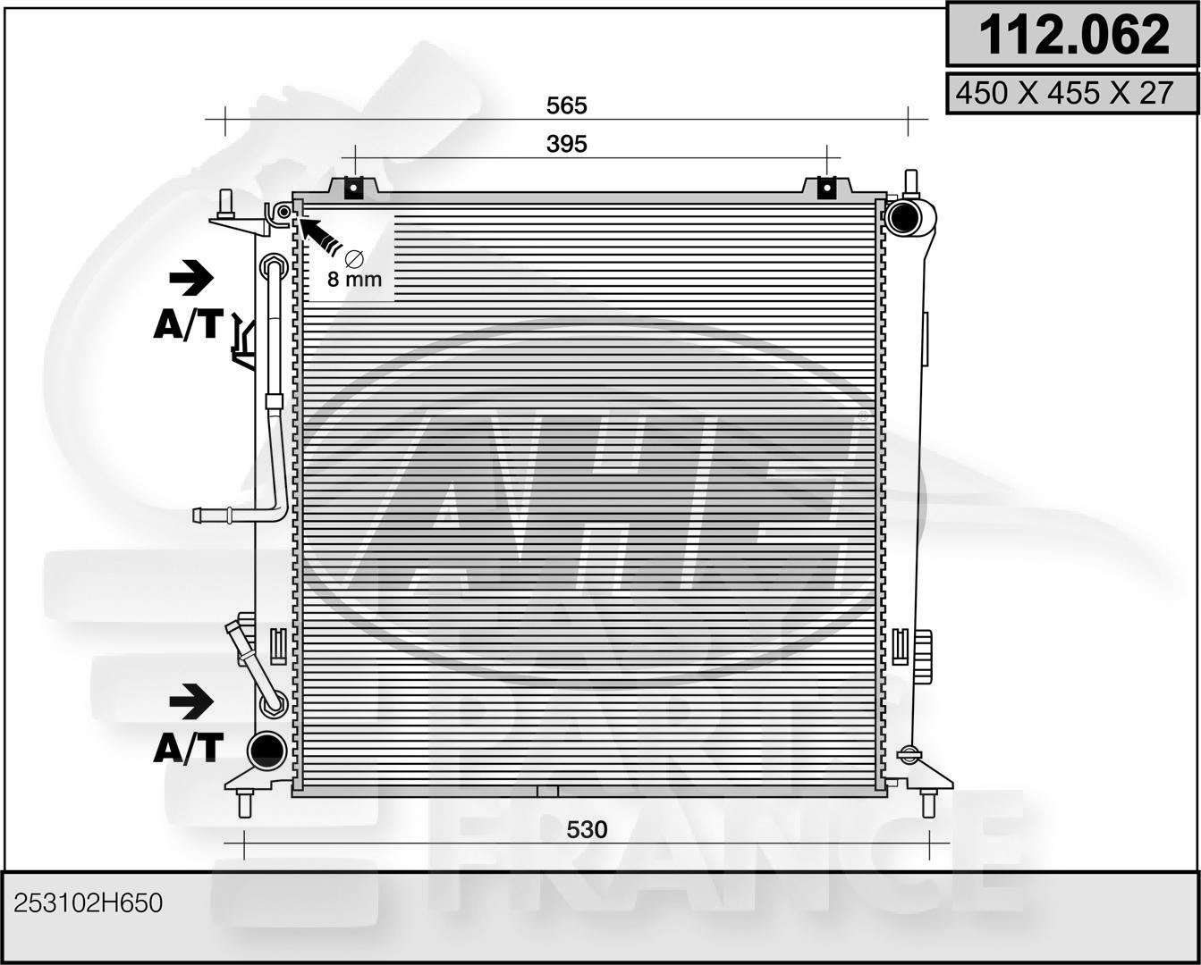 RADIA 1.6 CRDIF +/- CLIM BA 450 x 455 x 27 Pour HYUNDAI I-30 - HY251 07/10→04/12