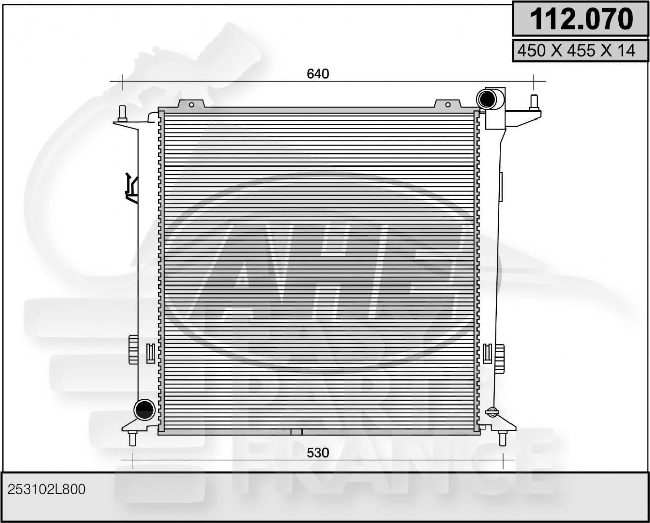 RADIA 2.0 CRDIF +/- CLIM BM 450 x 455 x 14 Pour HYUNDAI I-30 - HY251 07/10→04/12