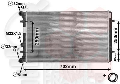 RADIA TT TYPES +/- CLIM - ALU-BRAZED - 650 x 414 x 25 Pour AUDI A3 3/5 PTES - AD040 09/96→08/00