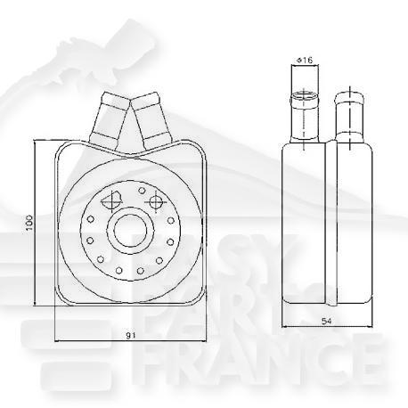 RADIA HUILE 1.6 - 03/96→ - 90 X 90 X 54 Pour AUDI A4 - AD060 02/95→01/99