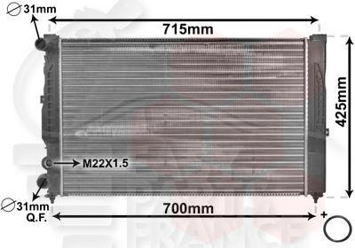 RADIA 1.8 ESS -1.9 TDI BM - +/- CLIM 630 X 400 X 32 →02/96 Pour AUDI A4 - AD060 11/94→01/99