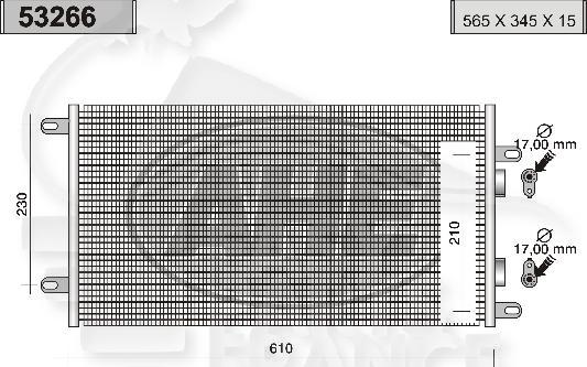 CONDENSEUR DE CLIM 1.6 - 2.0 575 X 345 X 17 Pour ALFA ROMEO 147 - AA030 10/00→12/04
