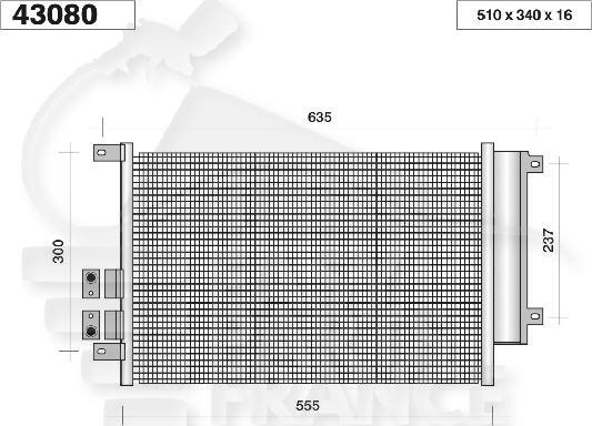 CONDENSEUR DE CLIM TT TYPES 520 X 338 X 16 Pour ALFA ROMEO 156 - AA051 06/03→05/05