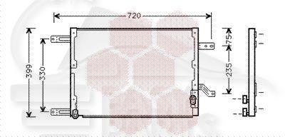 CONDENSEUR 2.5 - 3.0 I V 6 486 X 399 X 22 Pour ALFA ROMEO 166 - AA080 01/98→12/03