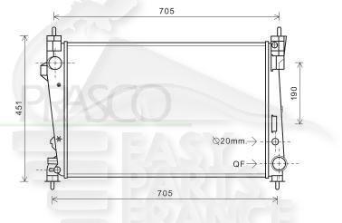 RADIA 2.0 JTDM +/- CLIM 620 X 440 X 27 Pour ALFA ROMEO GIULIETTA - AA102 04/16→