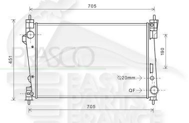 RADIA 2.0 JTDM +/- CLIM 620 X 440 X 27 Pour ALFA ROMEO GIULIETTA - AA102 04/16→