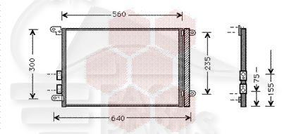 CONDENSEUR 3.2 GTA - 524 X 344 X 16 Pour ALFA ROMEO GT - AA110 01/04→