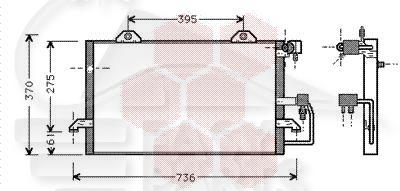 CONDENSEUR 1.9 TDI 610 x 345 x 16 Pour AUDI 80 - AD011 11/91→01/95