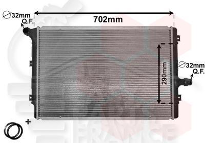 RADIA 2.0 TFSI MOT.AXX/BWA/BPY -3.2 I - 2.0 TDI TT TYPES - 650 X 445 X 32 BRAZED Pour AUDI A3 -3 PTES - AD044 06/05→06/08