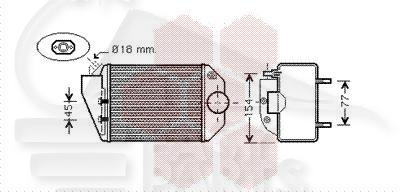 ECHANGEUR 2.5 TDI GAUCHE TYPE AYM - 215 X 172 X 62 Pour AUDI A4 - AD061 02/99→09/00