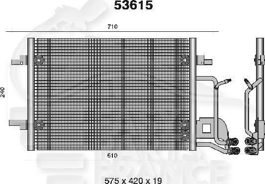 CONDENSEUR TT TYPES SAUF 2.5 TDI 565 x 420 x 20 Pour AUDI A4 - AD061 02/99→09/00