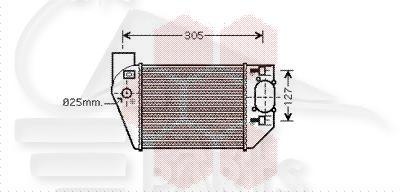 ECHANGEUR 1.8 T DROIT - 210 X 190 X 64 Pour AUDI A4 (B6)- AD062 10/00→09/04