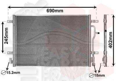 CONDENSEUR TT TYPES - 03 → 565 X 400 X 16 Pour AUDI A4 (B6)- AD062 10/00→09/04