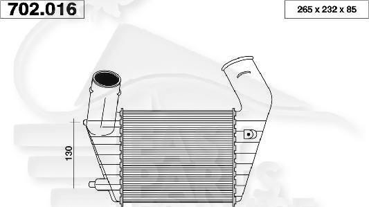 ECHANGEUR D'AIR 2.2 S6 quattro 265 x 232 x 85 Pour AUDI A6 - AD090 07/94→06/97