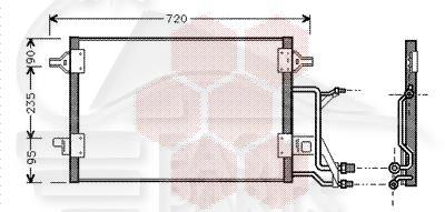 CONDENSEUR 1.8/2.4/2.8 E - 1.9 TDI - 565 x 420 x 20 Pour AUDI A6 - AD091 07/97→05/01