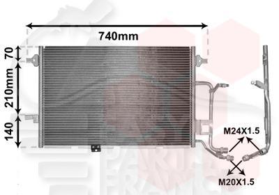 CONDENSEUR 2.5 TDI - 647 X 420 X 20 Pour AUDI A6 - AD091 07/97→05/01