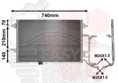 CONDENSEUR 2.5 TDI - 647 X 420 X 20 Pour AUDI A6 - AD091 05/97→05/01
