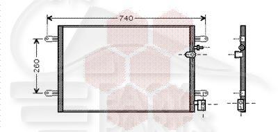 CONDENSEUR TT TYPES 627 X 390 X 16 Pour AUDI A6 - AD093 05/04→09/08