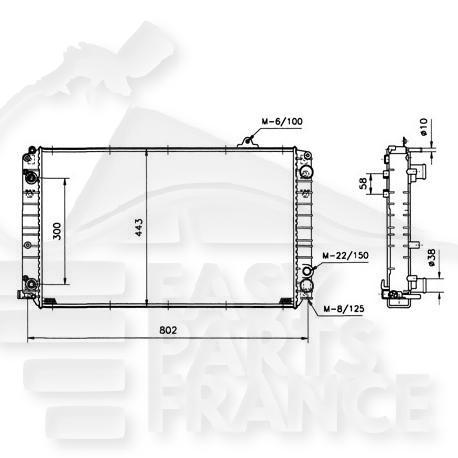 RADIA 3.7/4.2 40 V QUATTRO BA - 720 X 440 X 43 Pour AUDI A8 (4D) - AD110 06/94→10/02