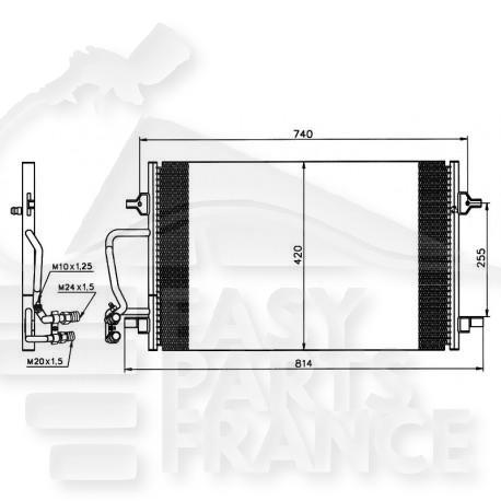 CONDENSEUR sauf DIESEL 660 x 420 x 20 Pour AUDI A8 (4D) - AD110 06/94→09/02