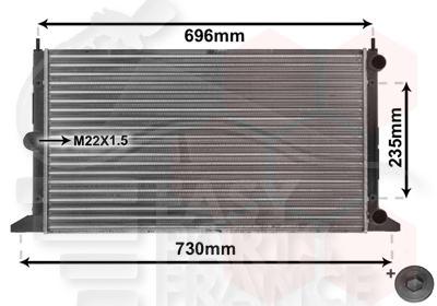 RADIA 2.0 I - 1.9 TDI MOT: 1Z/AHU/AFN/AVG - 645 X 377 X25 Pour SEAT ALHAMBRA - SE010 07/96→06/00