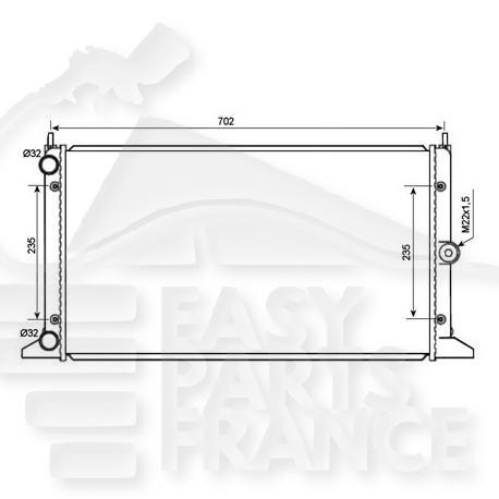 RADIA 1.8 I - 1.9 TDI - 645 X 377 X25 Pour FORD GALAXY - FD080 07/95→03/00