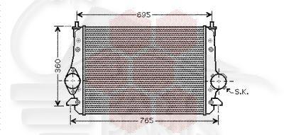 ECHANGEUR 1.9 TD MOT ASZ - 633 X 412 X 25 Pour SEAT ALHAMBRA - SE011 07/00→08/10