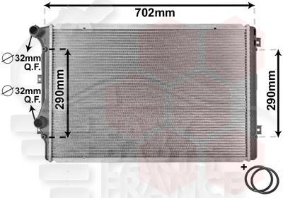 RADIA 2.0 TFSI MOT : CCZBA - 650 X 444 X 32 Pour SEAT ALTEA - SE021 05/09→