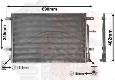CONDENSEUR TT TYPES - 565 X 385 X 16 Pour SEAT EXEO - SE120 03/09→