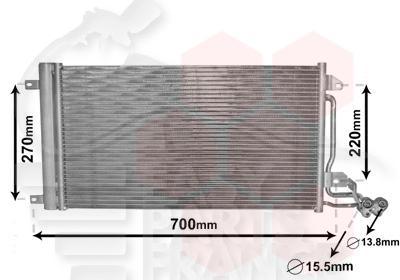 CONDENSEUR TT TYPES 615 X 334 X 16 Pour SEAT IBIZA - SE058 04/12→04/15