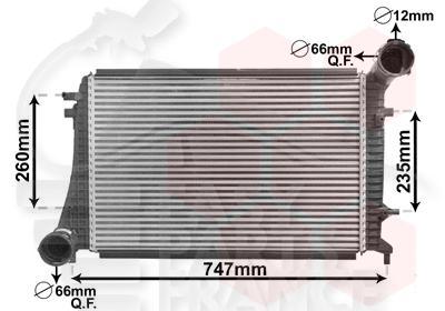 ECHANGEUR 1.9 TDI - 618 x 407 x 32 Pour SKODA OCTAVIA - SK042 08/04→10/08