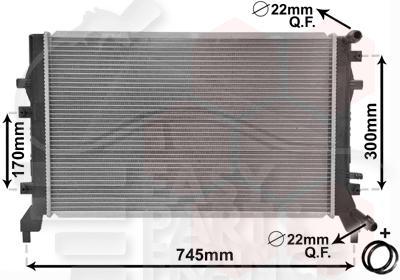 RADIA AUXILIAIRE 1.2/1.4 TFSI 625 X 405 X 18 Pour SKODA OCTAVIA - SK043 11/08→04/13