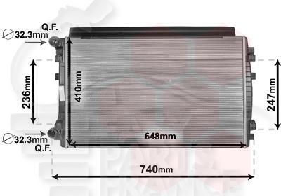 RADIA 1.0/1.2/1.4 TSI - 1.6 TDI HD - 2.0 TDI - 650 X 410 X 24 Pour SKODA OCTAVIA - SK044 11/12→02/17