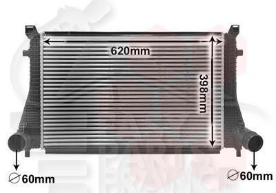 ECHANGEUR 1.8 /2.0 TFSI - 620 X 415 X 30 Pour SKODA SUPERB - SK063 03/15→03/19