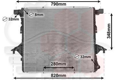 RADIATEUR 2.0 TSI - 2.0 TDI/BITDI 616 X 583 X 25 Pour VOLKSWAGEN AMAROK - VO010 02/10→05/12