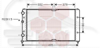 RADIA 1.9 SDI/TDI +/- CLIM 630 X 377 X 23 Pour SEAT INCA - SE070 01/96→