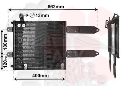 CONDENSEUR S/BOUTEILLE 99 → 335 X 365 X 21 Pour VOLKSWAGEN CADDY - VO220 08/96→02/04