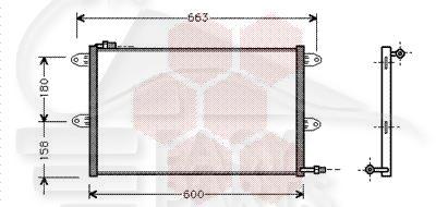 CONDENSEUR S/BOUTEILLE → 99 550 X 330 X 25 Pour VOLKSWAGEN POLO CLASSIC - VO133 03/97→10/01