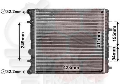 RADIATEUR 1.4I 16V BM S/CLIM 428 X 411 X 22 Pour VOLKSWAGEN FOX - VO040 01/04→12/09