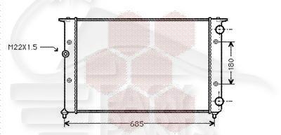 RADIA 1.9 D MT → 96 A/SUPPORT 630 X 377 X 34 Pour VOLKSWAGEN VENTO - VO021 08/91→