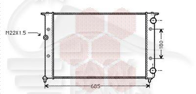 RADIA 1.9 D MT → 96 A/SUPPORT 630 X 377 X 34 Pour VOLKSWAGEN VENTO - VO210 08/91→