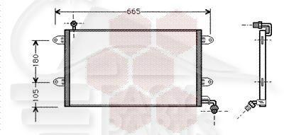 CONDENSEUR TT TYPES 565 X 330 X 25 Pour VOLKSWAGEN VENTO - VO021 08/91→