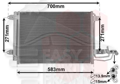 CONDENSEUR TT TYPES 550 X 390 X 16 Pour VOLKSWAGEN GOLF PLUS - VO057 04/09→