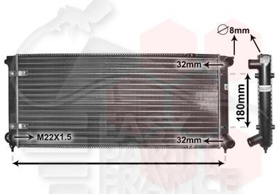 RADIA 1.6/1.8 +/- CLIM BA/BM - 1.6 TD S/CLIM 670 x 322 x 38 Pour VOLKSWAGEN JETTA - VO080 08/83→01/92
