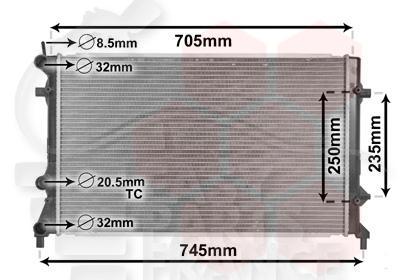 RADIATEUR 2.5 FSI 650 X 400 X 32 Pour VOLKSWAGEN JETTA - VO083 01/11→06/14