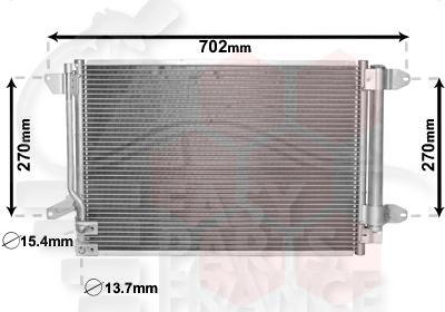 CONDENSEUR TT TYPES 535 X 368 X 16 Pour VOLKSWAGEN JETTA - VO083 01/11→06/14